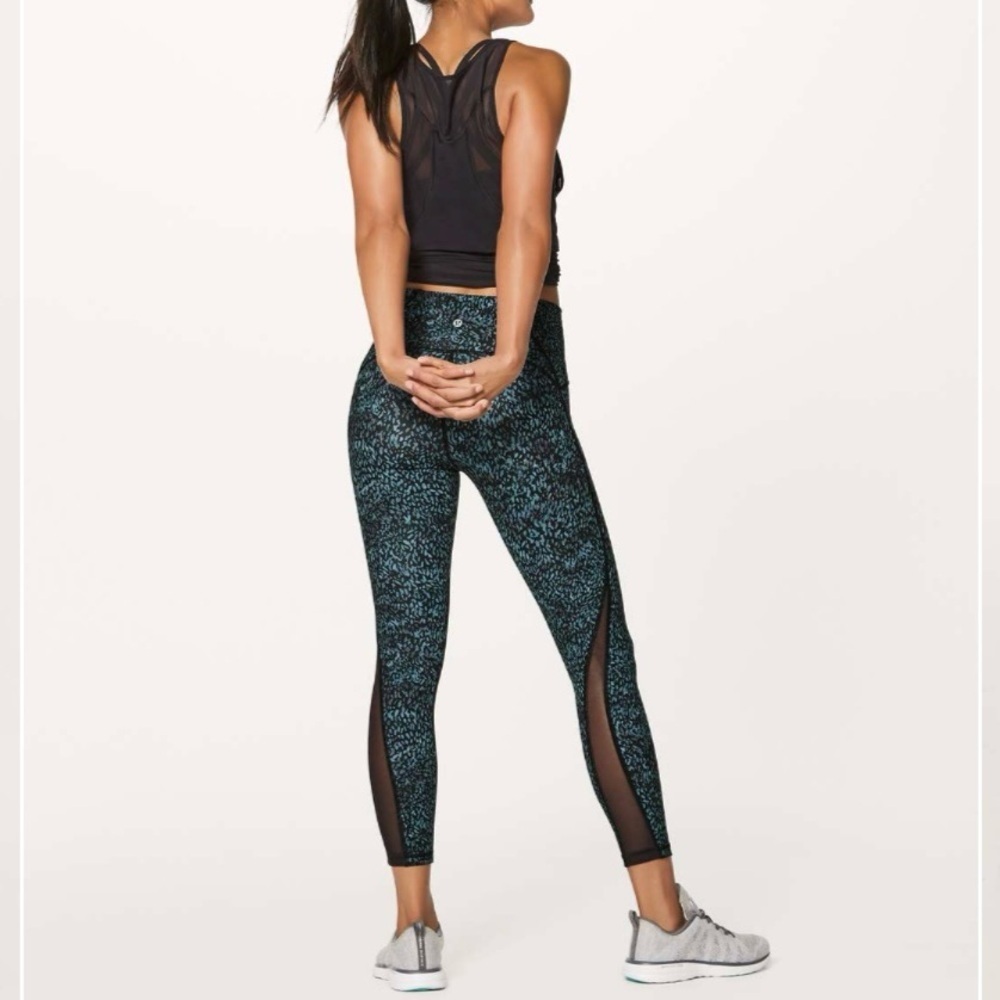 lululemon athletica Teal Speckle High-Rise Mesh Inset Leggings - Picture 2 of 9
